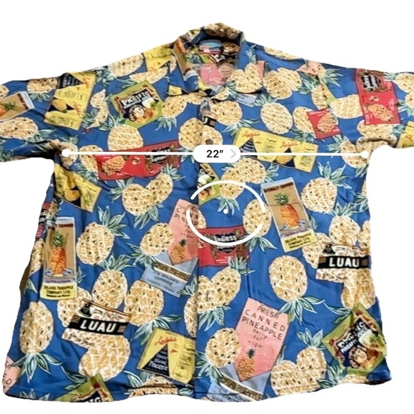 VTG Reyn Spooner Joe Kealuhas All Over Graphic Print Pineapple Camp Mens Medium - Picture 4 of 5